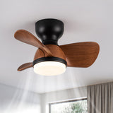Ventilateur de plafond de chambre simple et élégant en bois avec lumière LED