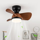 Ventilateur de plafond de chambre simple et élégant en bois avec lumière LED