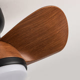 Ventilateur de plafond de chambre simple et élégant en bois avec lumière LED