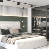 Suspension moderne en verre à 2 lumières en forme de U pour salon et chambre