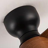 Ventilateur de plafond de chambre simple et élégant en bois avec lumière LED