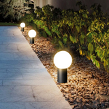 Lampe d'extérieur LED design moderne Pena en métal noir pour jardin