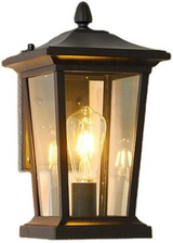 Applique murale d'extérieur Farmhouse avec abat-jour en verre étanche