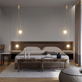 Suspension moderne en verre à 2 lumières en forme de U pour salon et chambre