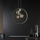 Black Pendant Light Minimalist Glass Globe LED