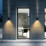 Applique murale d'extérieur ronde moderne en verre, étanche IP65