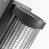 Modern Cylindrical Metal & Glass Outdoor Solar IP65 Waterproof Outdoor Lamp