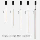 Suspension LED longue et minimaliste en aluminium