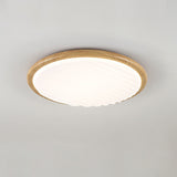 Plafonnier LED rond en bois pour chambre à coucher