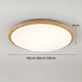 Plafonnier LED rond en bois pour chambre à coucher