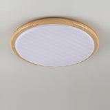 Plafonnier LED rond en bois pour chambre à coucher