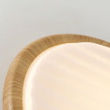 Plafonnier LED rond en bois pour chambre à coucher