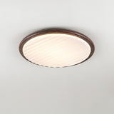 Plafonnier LED rond en bois pour chambre à coucher