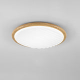 Plafonnier LED rond en bois pour chambre à coucher