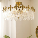 Decorative pattern glass round chandelier
