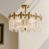 Decorative pattern glass round chandelier