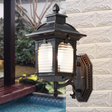 Antique Glass Outdoor Wall Lamp