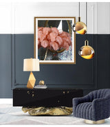 Suspension moderne en verre doré