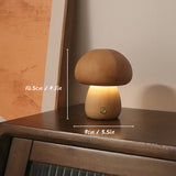 Lampe de table rechargeable en bois en forme de champignons