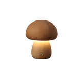 Lampe de table rechargeable en bois en forme de champignons