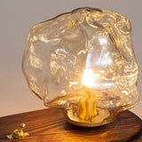 Lampe de table en verre Ice Stone