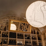 Lampe à suspension en soie Moon