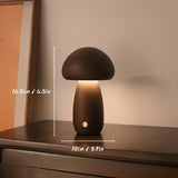 Lampe de table rechargeable en bois en forme de champignons