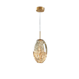 Suspension moderne en verre gris avec ciel étoilé