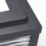 Lampadaire d'extérieur carré en verre nervuré