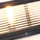 Lampadaire d'extérieur carré en verre nervuré