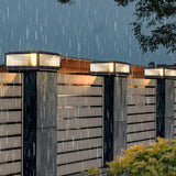 Lampadaire d'extérieur carré en verre nervuré