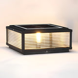 Lampadaire d'extérieur carré en verre nervuré