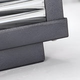 Lampadaire d'extérieur carré en verre nervuré