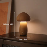 Lampe de table rechargeable en bois en forme de champignons