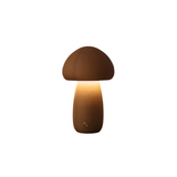 Lampe de table rechargeable en bois en forme de champignons