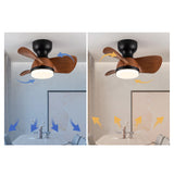 Wood Simple Stylish Bedroom Ceiling Fan With LED Light