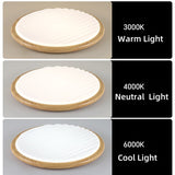 Round Wooden LED Bedroom Ceiling Light