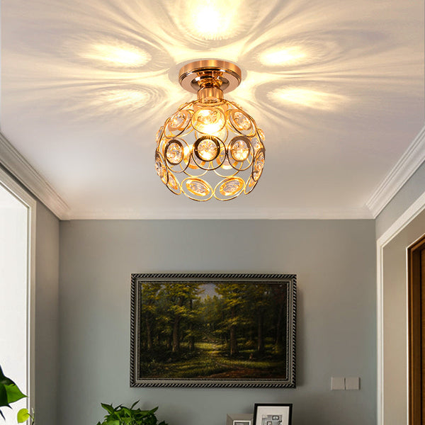 Fancy Gold Luxury Ball Hallway Ceiling Light