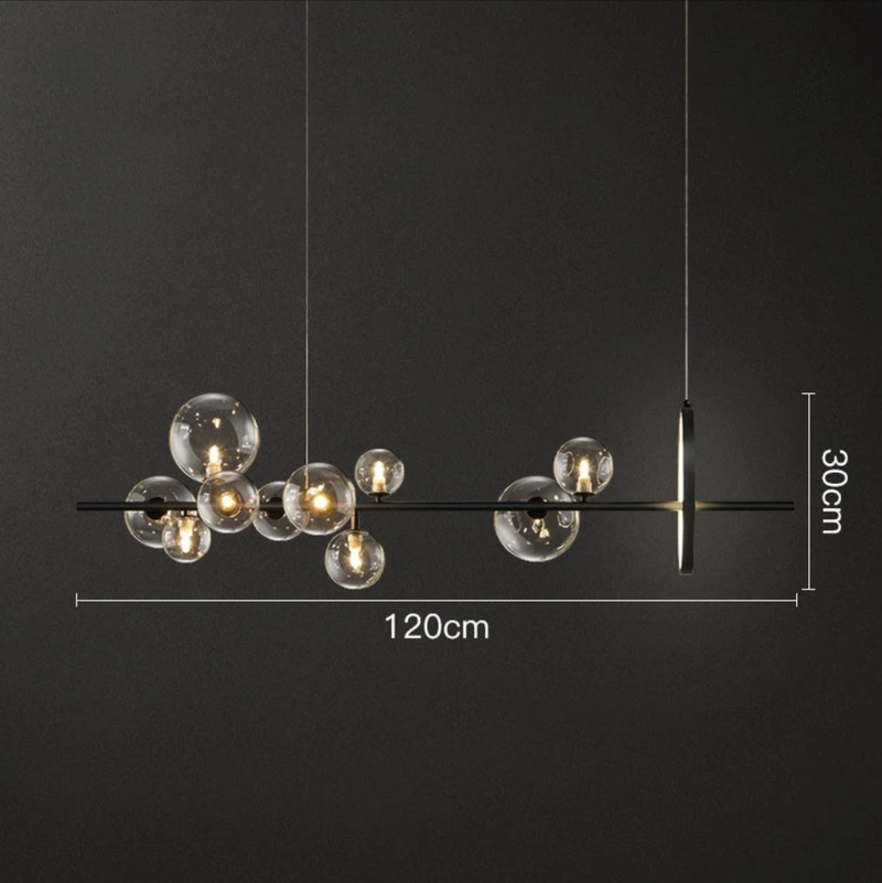 Lustre à bulles de verre 
