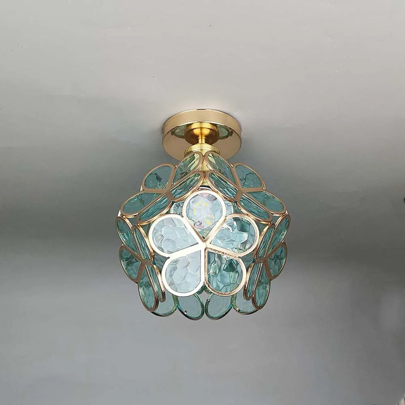 Design Flowers Style Glass Hallway Ceiling Lighting