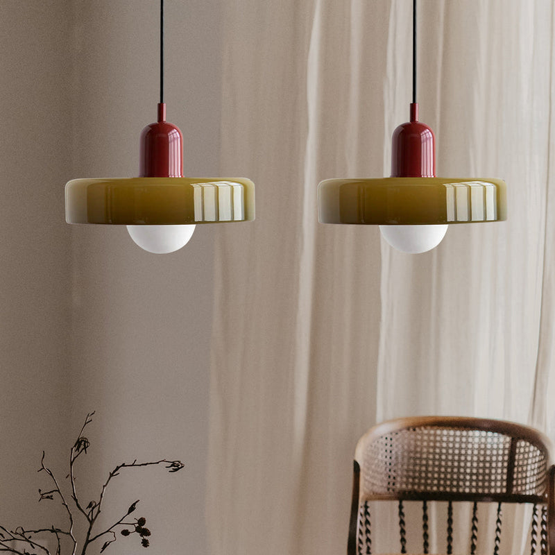 2 Heads Modern Bauhaus Glass Pendant Light