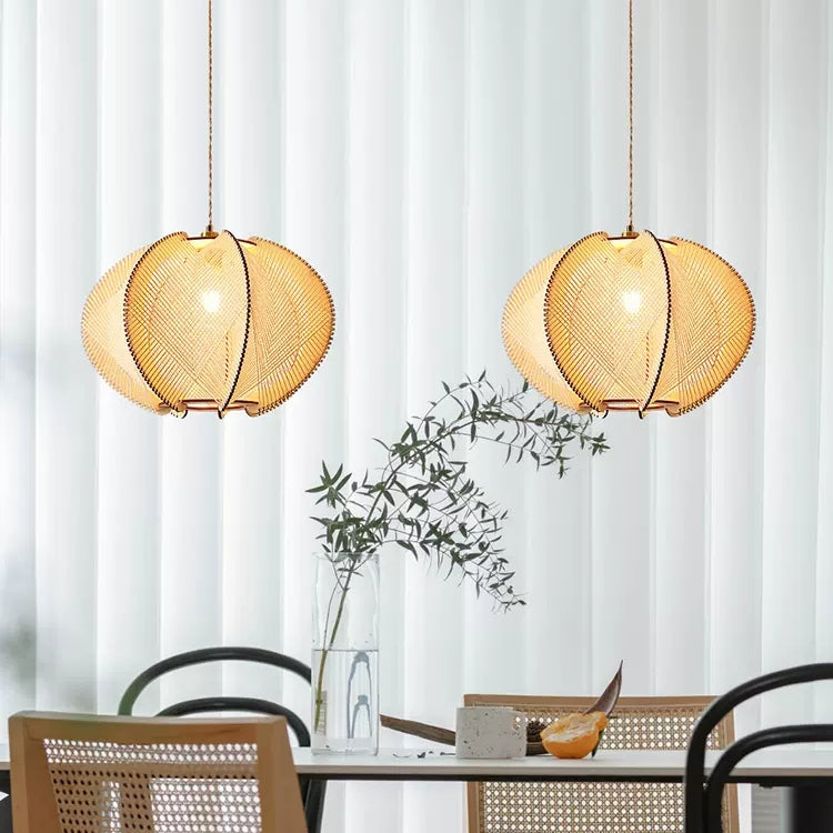 Mid-Century Scandinavian Wood Pendant Lights