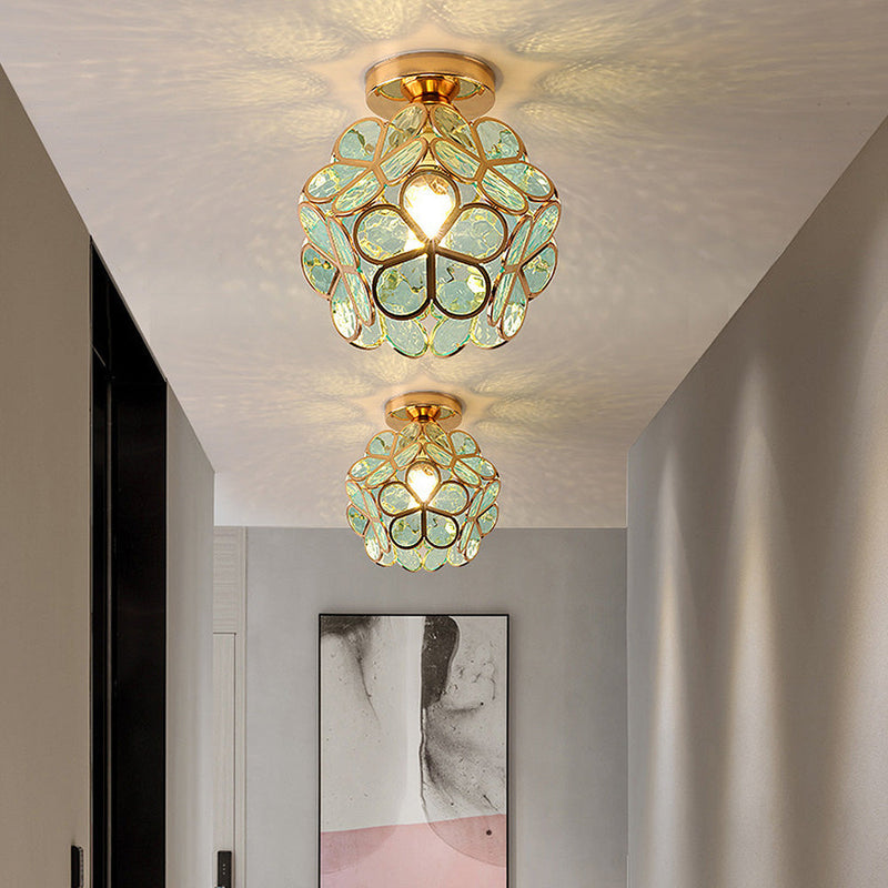 Design Flowers Style Glass Hallway Ceiling Lighting