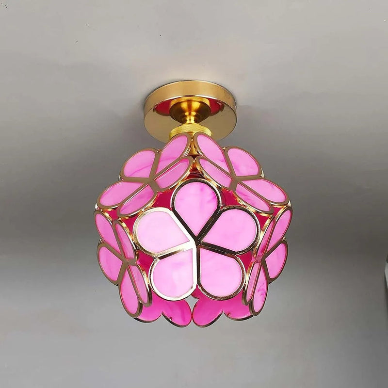 Design Flowers Style Glass Hallway Ceiling Lighting