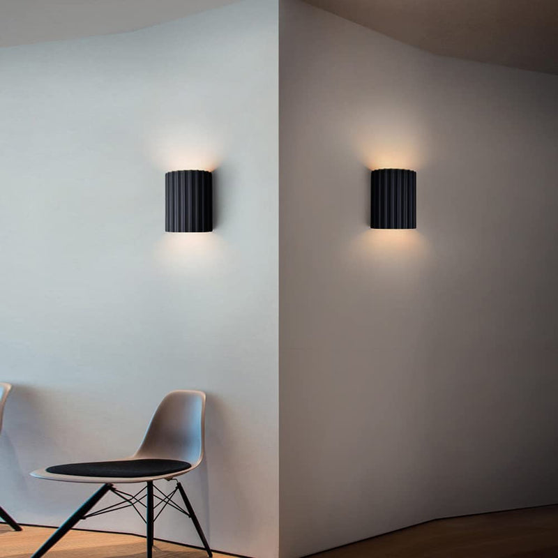 Modern semi-circular resin wall sconce for living room