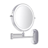 Chrome silver Rechargeable LED Magnifying mirror for make-up and Bathroom