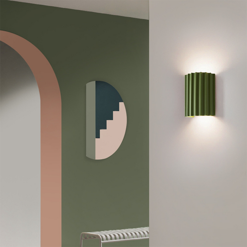 Modern semi-circular resin wall sconce for living room