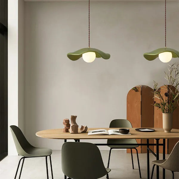 Creative Lotus Leaf Wabi Sabi Dining Room Pendant Light