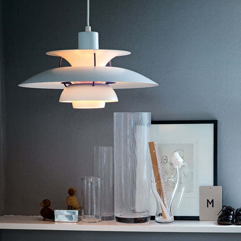 Morandi Modern LED hanging lamp with shade