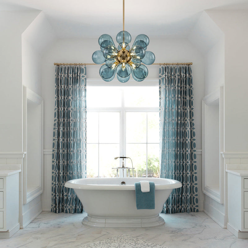 Cluster Blue Glass Bubble Chandelier – Misterlamp Toronto